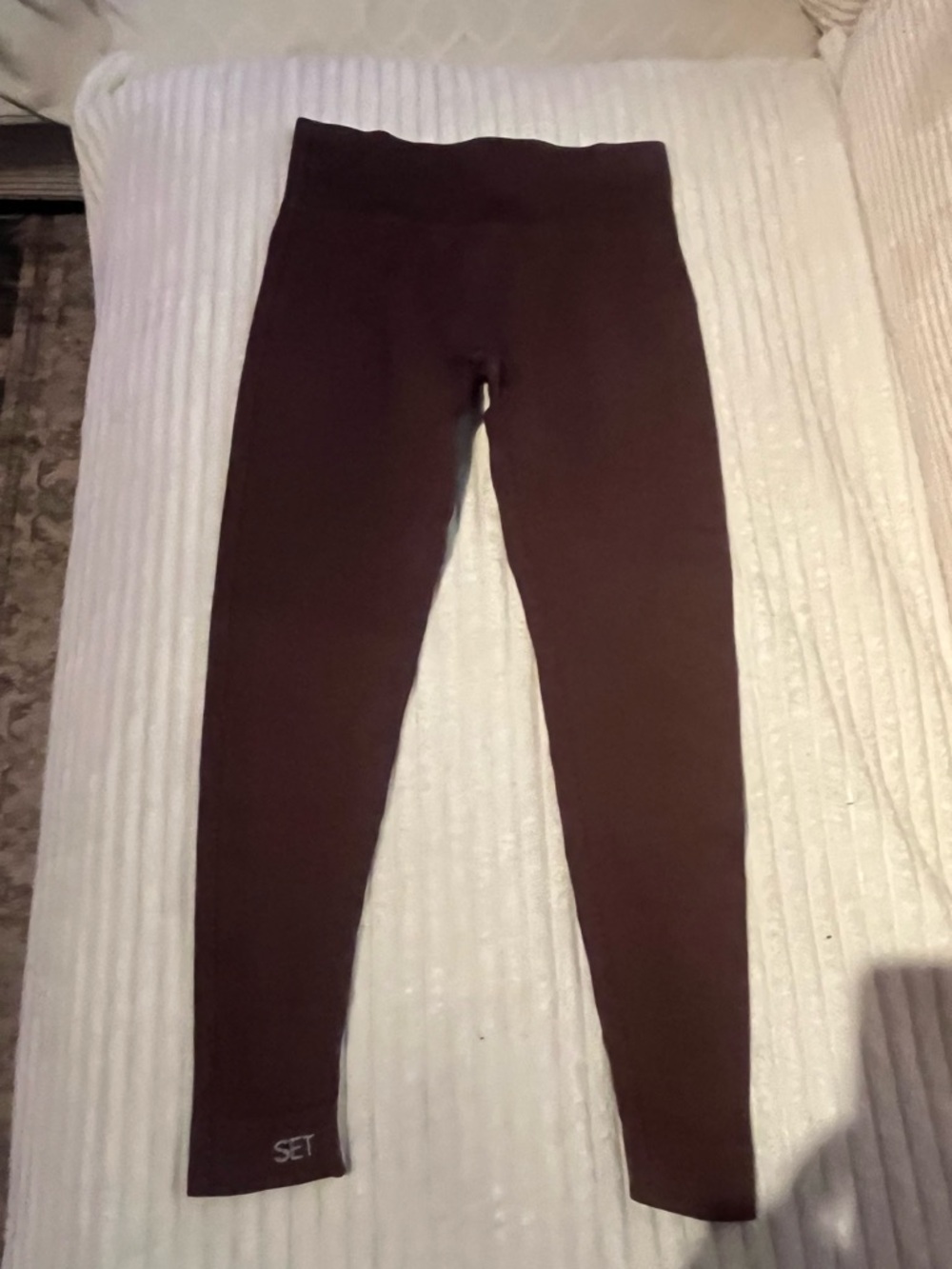 SET Active Brown Leggings with White Logo